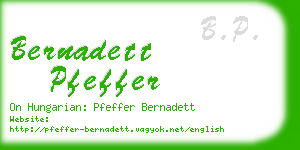 bernadett pfeffer business card